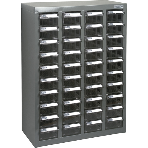 Casiers pour pi&egrave;ces KPC-600, Acier galvanis&eacute;, 40 tiroirs, 18-3/10" x 8-7/10" x 25-3/10", Gris Maritime Industrial Rubber