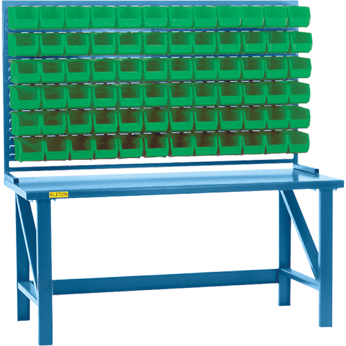 Louvered Rack with Bins, 36 Bins, 72" W x 15" D x 40" H Maritime Industrial Rubber