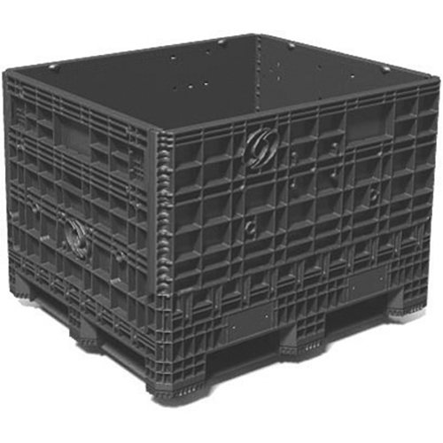 Conteneurs repliables &agrave; usage moyen Bulkpak, 48" lo x 40" la x 34" h, Noir Maritime Industrial Rubber