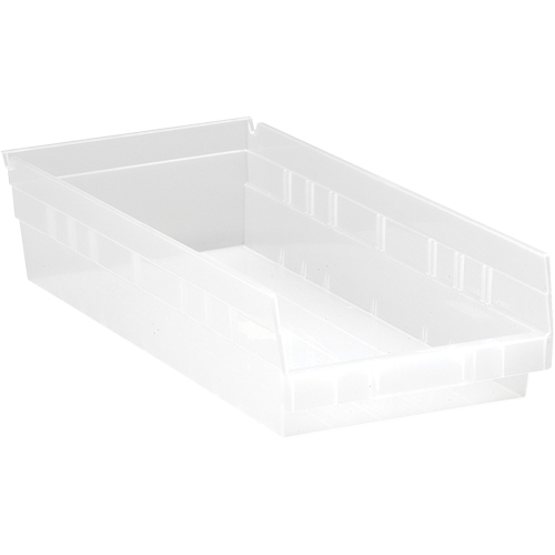Bacs de rangement pour tablettes, 8-3/8" la x 4" H x 17-7/8" p, Transparent, Capacit&eacute; 40 lb Maritime Industrial Rubber