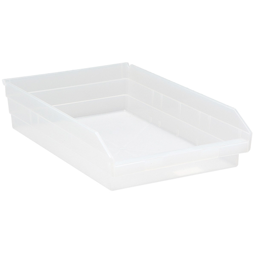 Bacs de rangement pour tablettes, 11-1/8" la x 4" H x 17-7/8" p, Transparent, Capacit&eacute; 40 lb Maritime Industrial Rubber