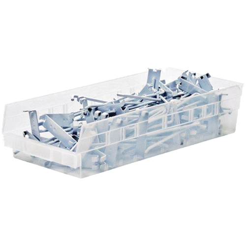 Bacs de rangement pour tablettes, 6-5/8" la x 4" H x 23-5/8" p, Transparent, Capacit&eacute; 50 lb Maritime Industrial Rubber