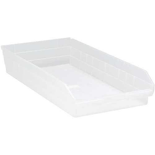 Bacs de rangement pour tablettes, 11-1/8" la x 4" H x 23-5/8" p, Transparent, Capacit&eacute; 50 lb Maritime Industrial Rubber