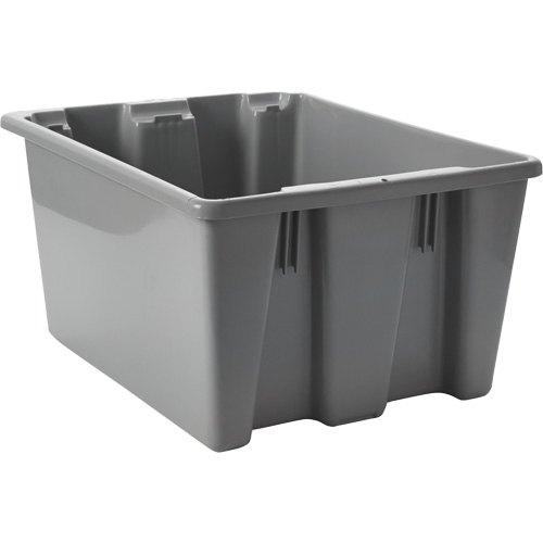 Caisse-palette empilable et emboîtable, 10" x 15,5" x 19,5", Gris Maritime Industrial Rubber