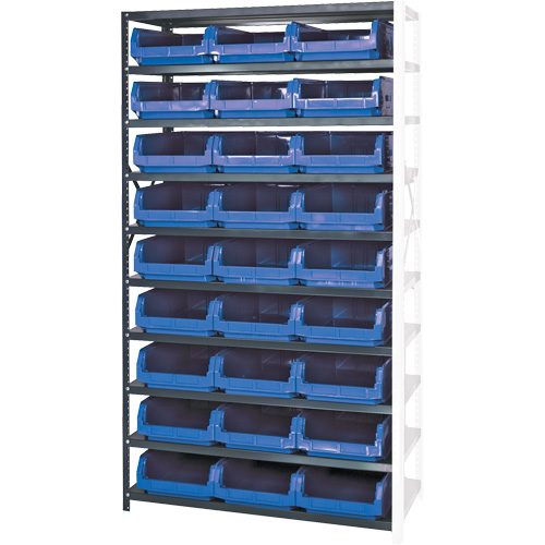 Shelving Unit with Stacking Bins, Steel, Magnum Bin, 650 lbs. Capacity, 42" W x 76" H Maritime Industrial Rubber