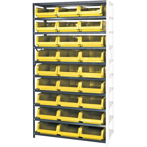 Shelving Unit with Stacking Bins, Steel, Magnum Bin, 650 lbs. Capacity, 42" W x 76" H Maritime Industrial Rubber