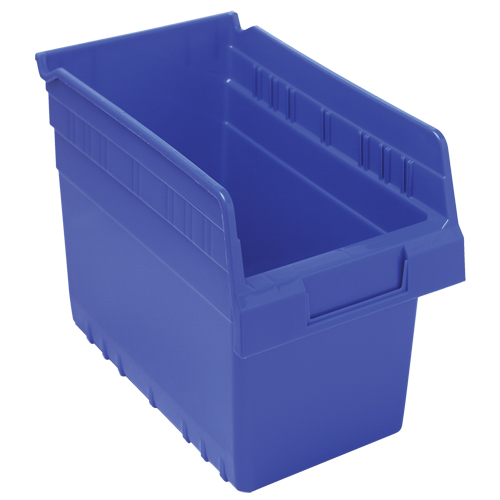 Store-Max Shelf Bins, 6-5/8" W x 8" H x 11-5/8" D, Blue, 44 lbs. Capacity Maritime Industrial Rubber