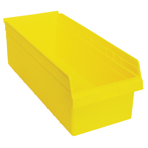 Store-Max Shelf Bins, 11-1/8" W x 8" H x 23-5/8" D, Yellow, 68 lbs. Capacity Maritime Industrial Rubber