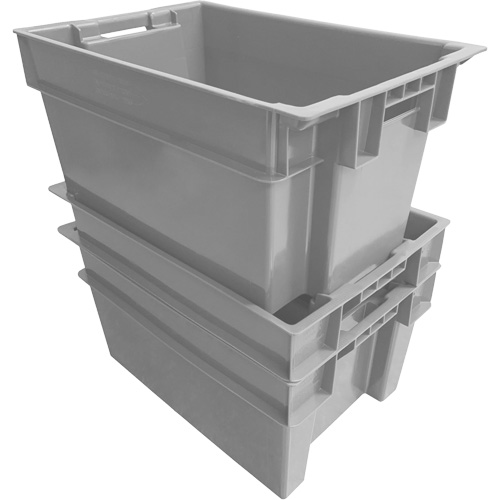 Contenant Stack & Nest, 16" la, 12" h x 24" p, Gris Maritime Industrial Rubber