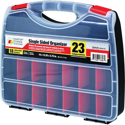 Plastic Compartment Box, 12-1/4" W x 15" D x 2-3/4" H, 23 Compartments Maritime Industrial Rubber