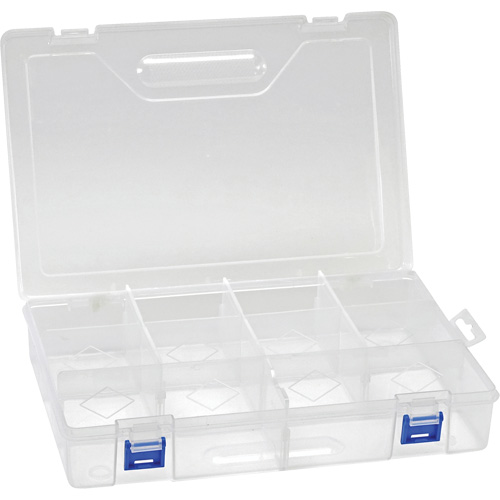 Plastic Compartment Box, 7.75" W x 11.75" D x 2.2" H, 10 Compartments Maritime Industrial Rubber