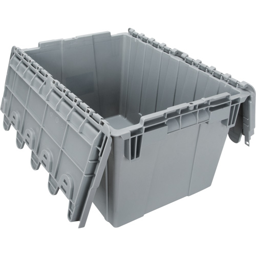 Contenant de distribution en plastique avec dessus basculant, 21,65" x 15,5" x 12,5", Gris Maritime Industrial Rubber