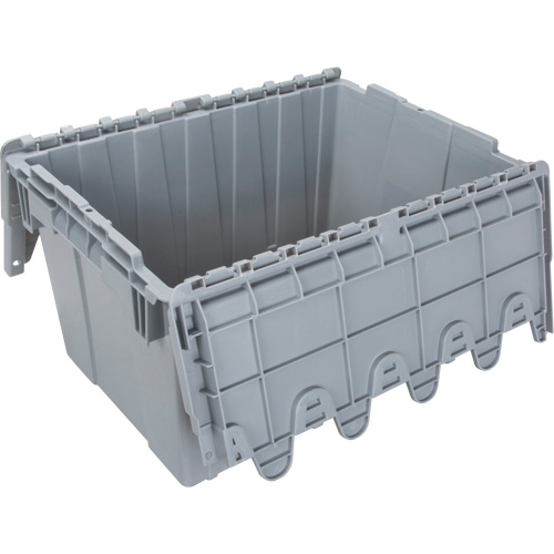 Contenant de distribution en plastique avec dessus basculant, 21,65" x 15,5" x 12,5", Gris Maritime Industrial Rubber