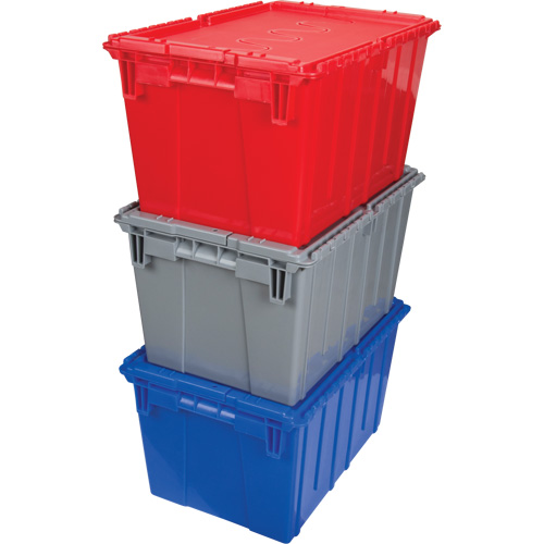 Contenant de distribution en plastique avec dessus basculant, 21,65" x 15,5" x 12,5", Gris Maritime Industrial Rubber