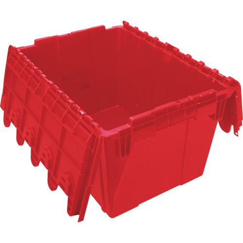 Contenant de distribution en plastique avec dessus basculant, 21,65" x 15,5" x 12,5", Rouge Maritime Industrial Rubber