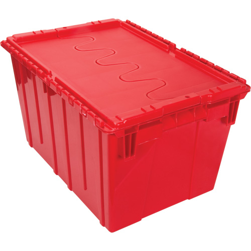 Contenant de distribution en plastique avec dessus basculant, 21,65" x 15,5" x 12,5", Rouge Maritime Industrial Rubber