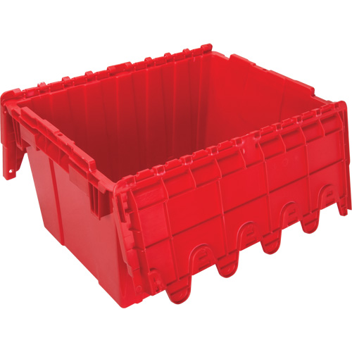 Contenant de distribution en plastique avec dessus basculant, 21,65" x 15,5" x 12,5", Rouge Maritime Industrial Rubber