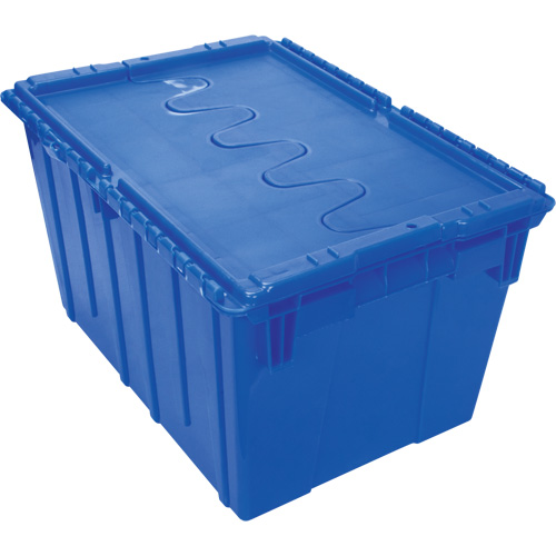 Contenant de distribution en plastique avec dessus basculant, 21,65" x 15,5" x 12,5", Bleu Maritime Industrial Rubber