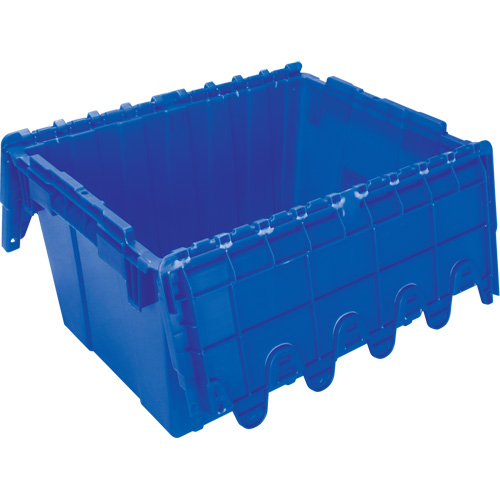 Contenant de distribution en plastique avec dessus basculant, 21,65" x 15,5" x 12,5", Bleu Maritime Industrial Rubber