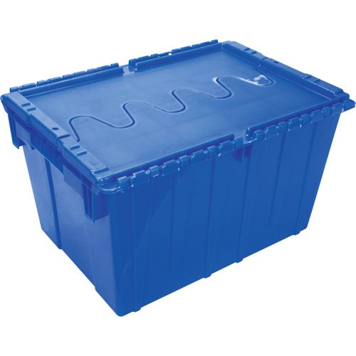 Contenant de distribution en plastique avec dessus basculant, 21,65" x 15,5" x 12,5", Bleu Maritime Industrial Rubber