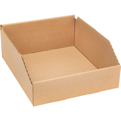 Boîtes profondes en carton ondul&eacute;, 11-3/4" la x 11-1/4" p x 4-1/2" h, Beige Maritime Industrial Rubber