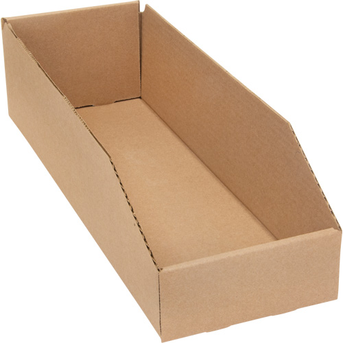 Boîtes profondes en carton ondul&eacute;, 5-3/4" la x 17-1/4" p x 4-1/2" h, Beige Maritime Industrial Rubber