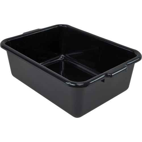Bac d'entreposage tout usage &agrave; fond plat, 7" ha x 15" p x 21" lo, Plastique, Noir Maritime Industrial Rubber