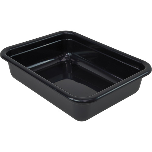 Bac d'entreposage tout usage &agrave; fond plat, 5" ha x 17" p x 22" lo, Plastique, Noir Maritime Industrial Rubber