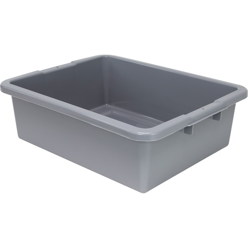 Bac d'entreposage tout usage &agrave; fond rainur&eacute;, 7" ha x 17" p x 22" lo, Plastique, Gris Maritime Industrial Rubber