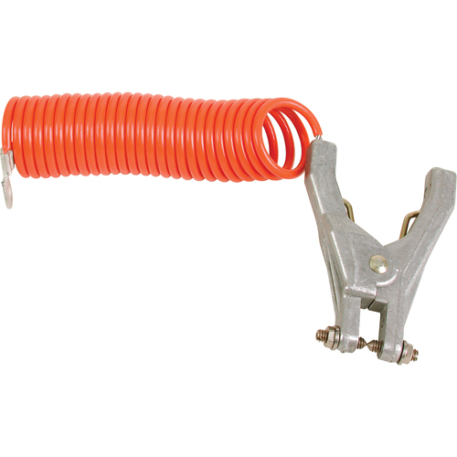 Coiled Grounding Clamps, 120" Long Maritime Industrial Rubber