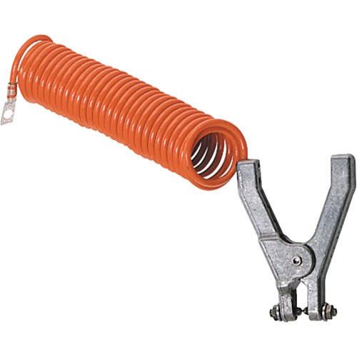 Coiled Grounding Clamps, 240" Long Maritime Industrial Rubber