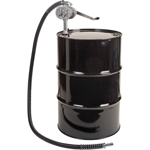 Rotary Lobe Type Drum Pump, Aluminum/Steel, Fits 55 Gal., 1 liter per revolution Maritime Industrial Rubber