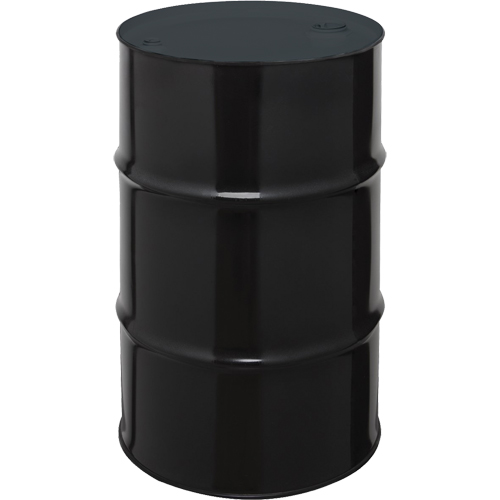 Barils en acier, 55 gal. US (45 gal. imp.), Non doubl&eacute;, Noir, Dessus ferm&eacute;, 1A1/X1.8/300, Calibre 20 Maritime Industrial Rubber