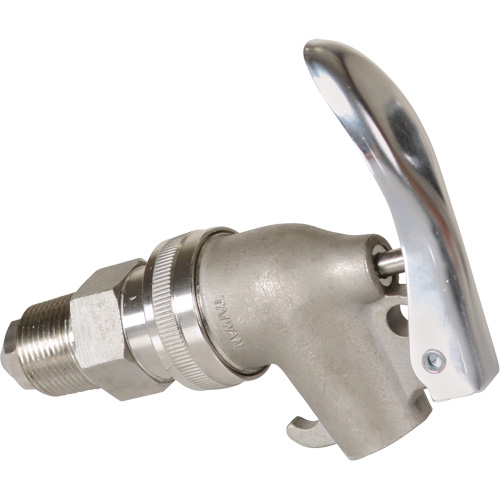 Manual Drum Faucet, Stainless Steel, 3/4" NPT Maritime Industrial Rubber