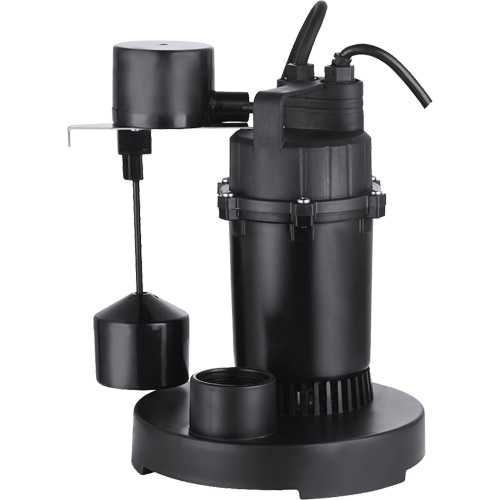 Pompe de puisard submersible thermoplastique, 2560 gal./h, 115 V, 4,6 A, 1/3 CV Maritime Industrial Rubber