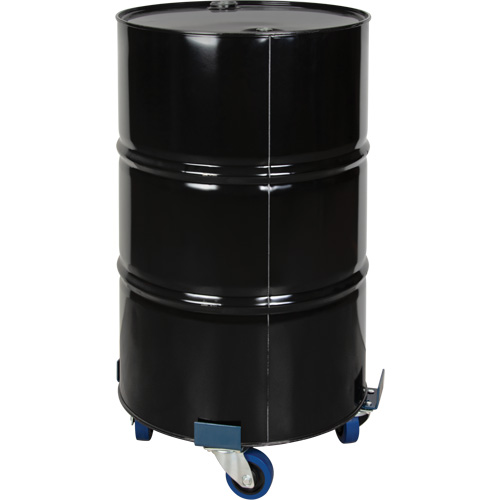 Drum Dolly, Steel, 1400 lbs. Capacity, 24" Diameter, Blue Elastic Casters Maritime Industrial Rubber