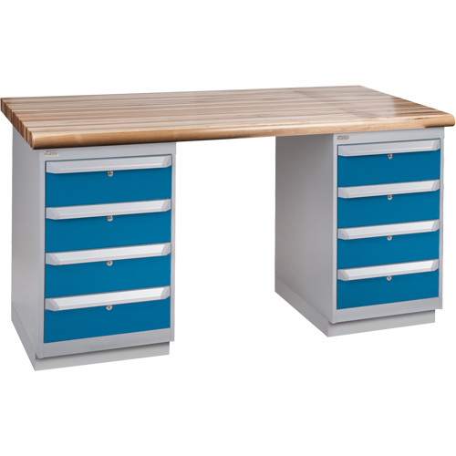 Heavy-Duty Workbench, Dual Drawers, 1500 lbs. Cap., 72" W x 30" D, 34" H Maritime Industrial Rubber