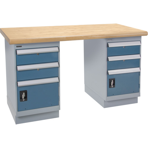Heavy-Duty Workbench, Dual Drawers, 1500 lbs. Cap., 72" W x 36" D, 34" H Maritime Industrial Rubber