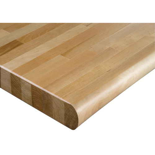 Laminated Hardwood Workbench Top, 96" W x 36" D, Bullnose Edge, 1-3/4" Thick Maritime Industrial Rubber