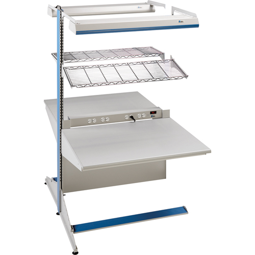 Postes de travail modulaires ergonomiques - Exemples de configurations - A-DA Ajouts &agrave; deux c&ocirc;t&eacute;s, 60" la x 56" p x 84" h, Ajout &agrave; deux c&ocirc;t&eacute;s Maritime Industrial Rubber