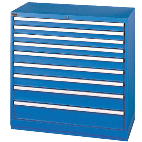 Armoires de rangement avec tiroirs, 9 tiroirs, 40-1/4" la x 22-1/2" p x 41-3/4" h, Bleu brillant Maritime Industrial Rubber