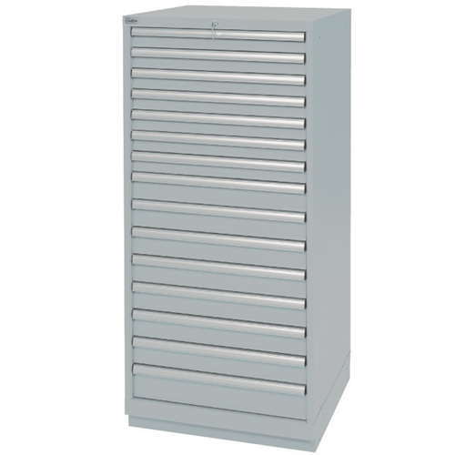 Drawer Cabinets, 15 Drawers, 28-1/4" W x 28-1/2" D x 59-1/2" H, Grey Maritime Industrial Rubber