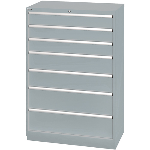 Armoires de rangement avec tiroirs, 7 tiroirs, 40-1/4" la x 22-1/2" p x 59-1/2" h, Gris Maritime Industrial Rubber