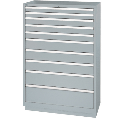 Drawer Cabinets, 10 Drawers, 40-1/4" W x 22-1/2" D x 59-1/2" H, Grey Maritime Industrial Rubber