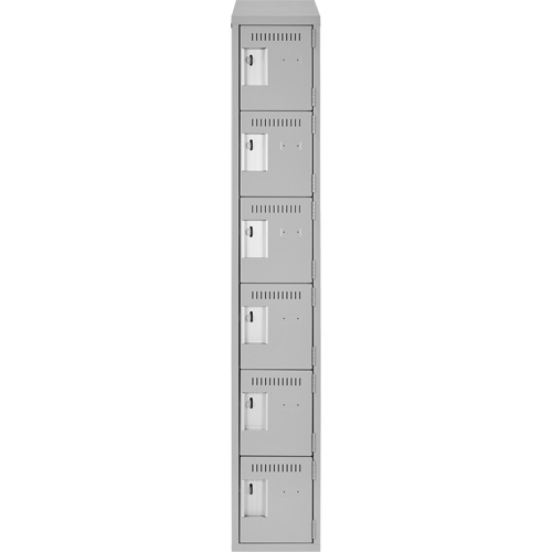 Petits casiers Clean Line, 6 niveaux, 12" x 18" x 78", Acier, Gris, Rivet (assembl&eacute;) Maritime Industrial Rubber