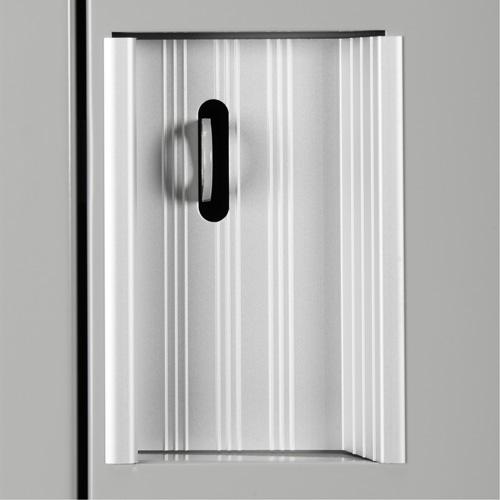 Clean Line Lockerette, 6 -tier, Bank of 4, 48" x 18" x 72", Steel, Beige, Rivet (Assembled) Maritime Industrial Rubber