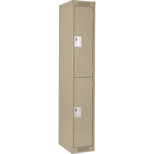 Casiers Clean Line, 2 niveaux, 12" x 18" x 72", Acier, Beige, Rivet (assembl&eacute;) Maritime Industrial Rubber