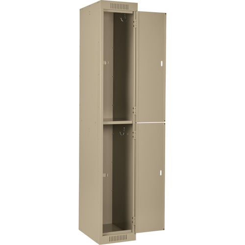 Clean Line Lockers, 2 -tier, Bank of 4, 48" x 18" x 72", Steel, Beige, Rivet (Assembled) Maritime Industrial Rubber