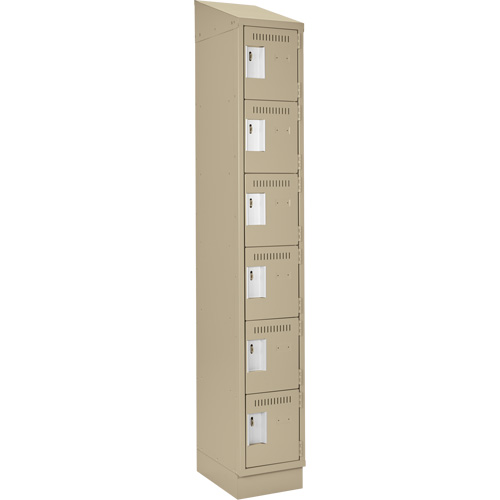 Petits casiers Clean Line, 6 niveaux, 12" x 18" x 82", Acier, Beige, Rivet (assembl&eacute;) Maritime Industrial Rubber