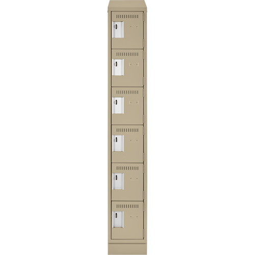 Petits casiers Clean Line, 6 niveaux, 12" x 18" x 82", Acier, Beige, Rivet (assembl&eacute;) Maritime Industrial Rubber